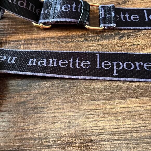 Nanette Lapore Black and Gray Fabric Adjustable Bag Crossbody Purse Strap - Picture 7 of 7